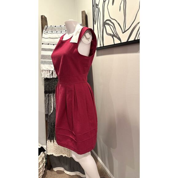 Anthropologie Tulle NEW Dress Women’s Size L Wool Blend Red Burgundy - Picture 2 of 11